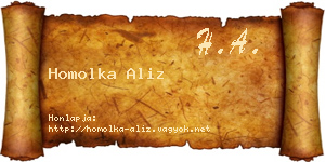 Homolka Aliz névjegykártya